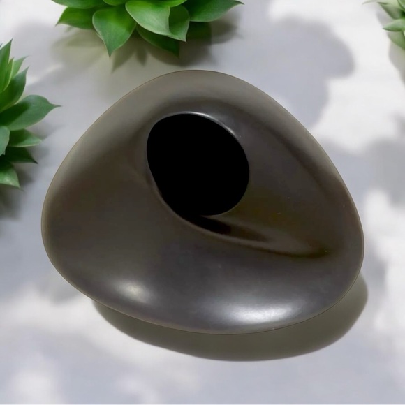 Ikea Bigarro Vase Dark Gray Matte Stoneware Modern Minimalist MCM Design - Picture 1 of 11